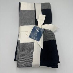 NWT Pier 1 Imports Cloth Napkins Black Buffalo Plaid Check Set Of 4 100% Cotton